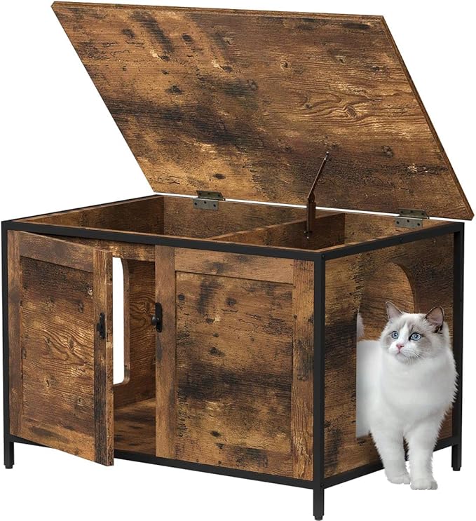 RunLexi Cat Litter Box Enclosure Furniture with Top Opening