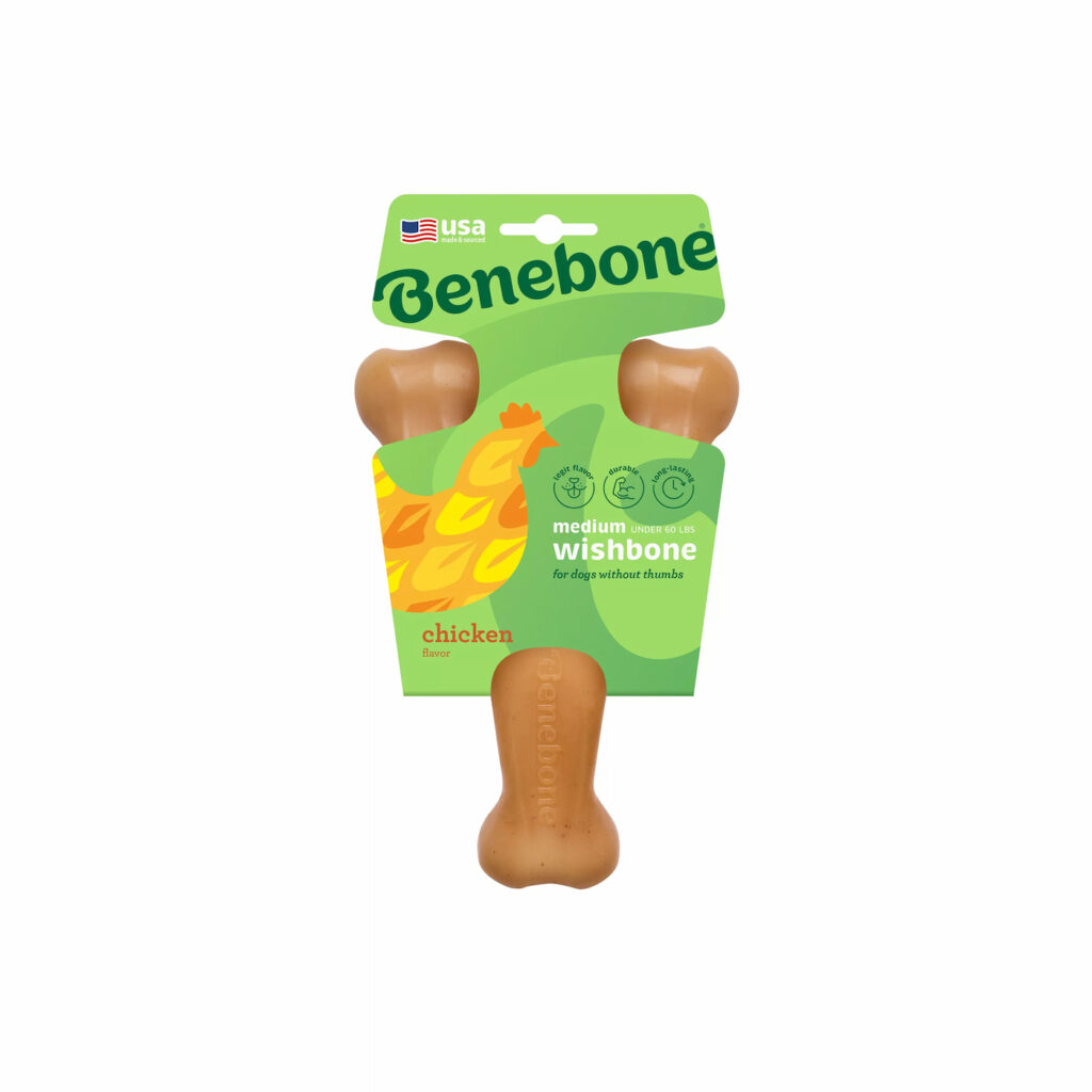 Benebone Wishbone Chicken Flavored Chew Dog Toy, Medium