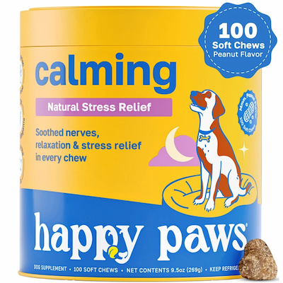 happy paws calming natural stress relief chew
