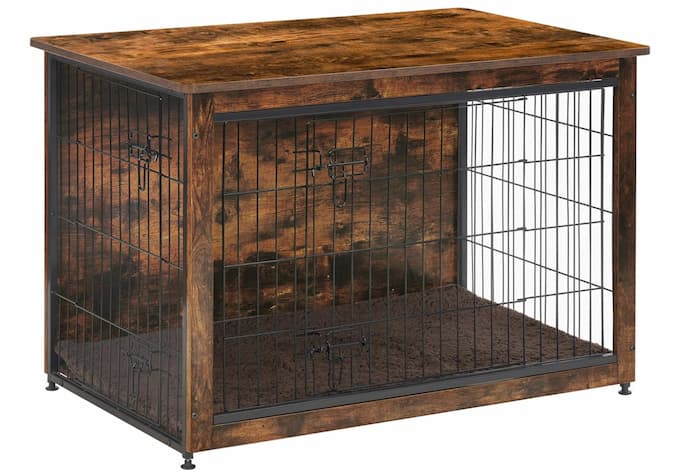 Amazon dog crates in wooden finish