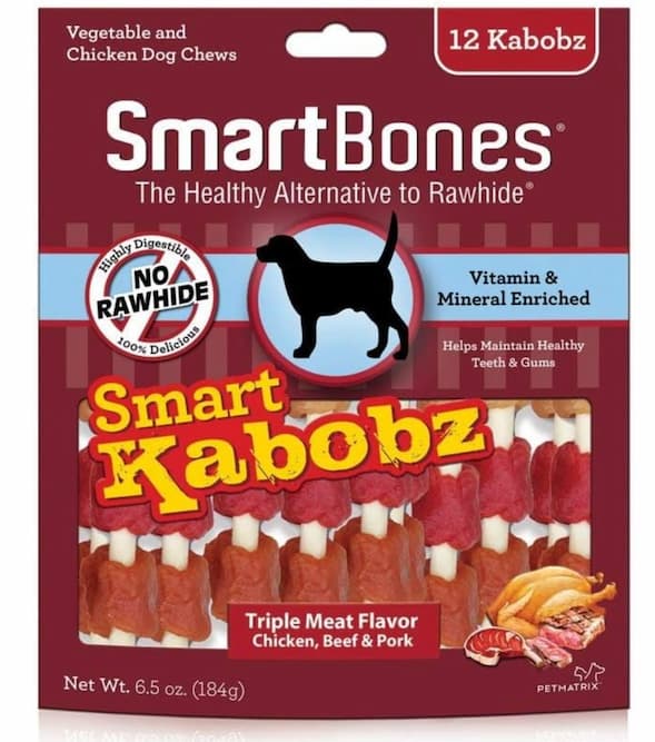 SmartBones Smart Kabobz Dog Treat - Triple Meat Flavor