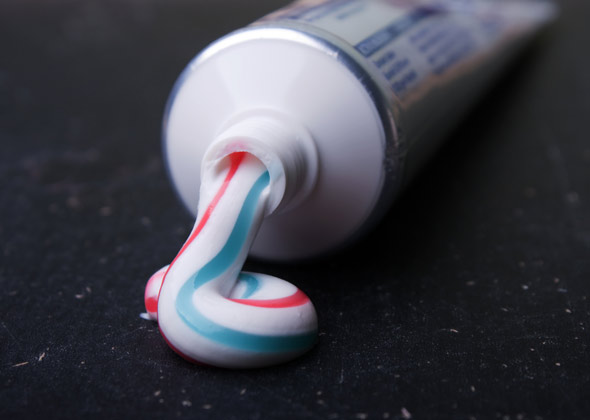 You're using human toothpaste.
